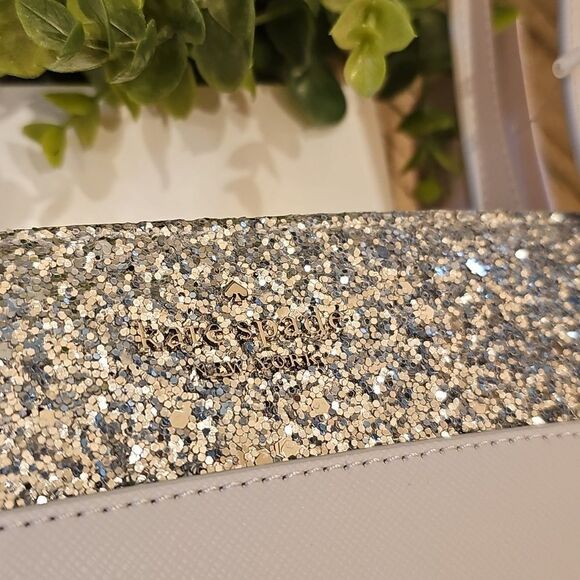 Kate Spade Gray Glitter Tote NWT - Picture 2 of 16